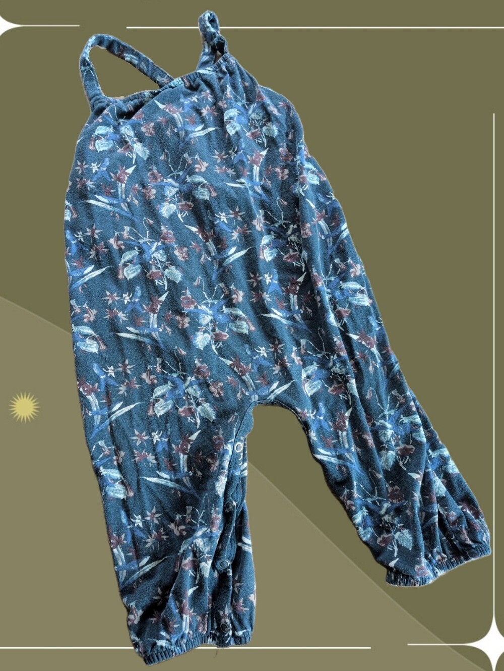 ✨ SALE  Kate Quinn  The Woods Blue Floral Romper Jumpsuit Size 6-12 Mo